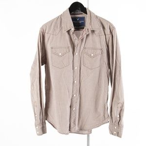 AMERICAN EAGLE – Mens Gingham Shirt: Medium
